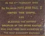 Pope John Paul II memorial plaque in San Thome Cathedral