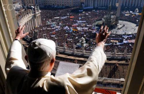Pope Benedict overlooking St. Peter's Square.