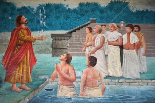 St. Thomas makes the Sandhyavandanam water offering of the Namboothiri Brahmins stand in the air.