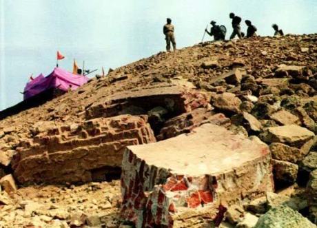 Temporary Ram temple on the disputed Babri masjid site in Ayodhya.