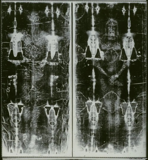 Scientific photo of the Shroud of Turion. Shroud of Turin